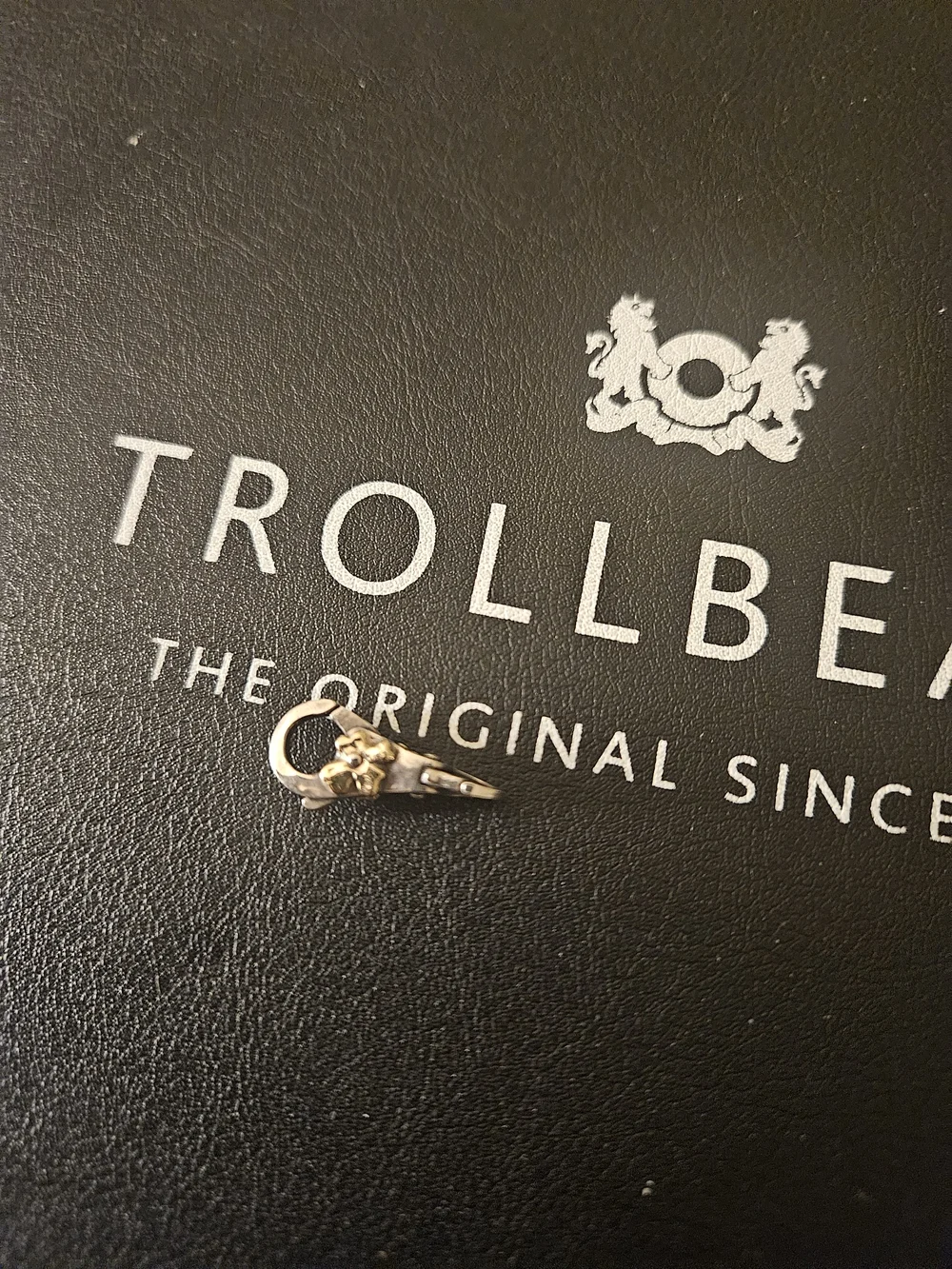 Trollbeads Authentic Silver lock with 18k gold flower design RETIRED